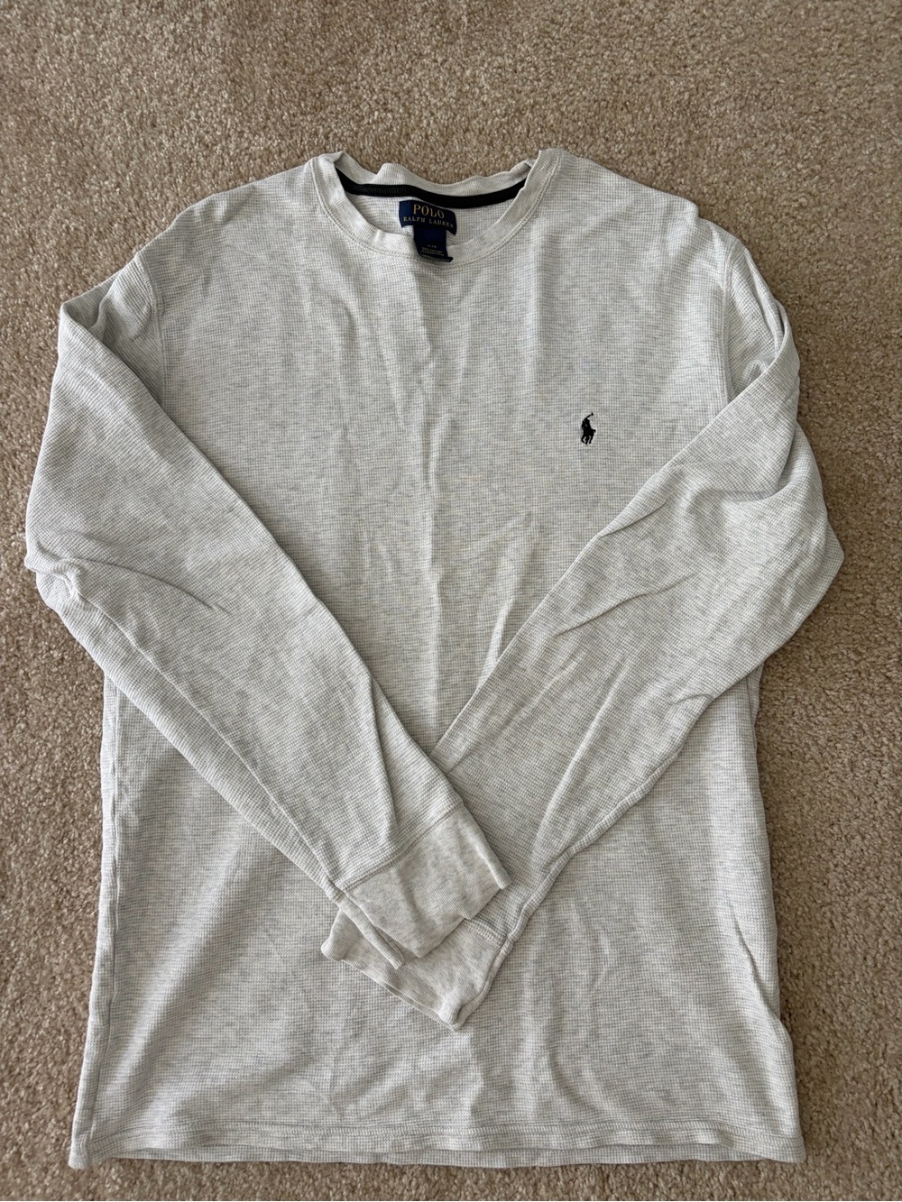 Polo by Ralph Lauren Men's Crewneck Sweater – Light Gray with Navy Logo